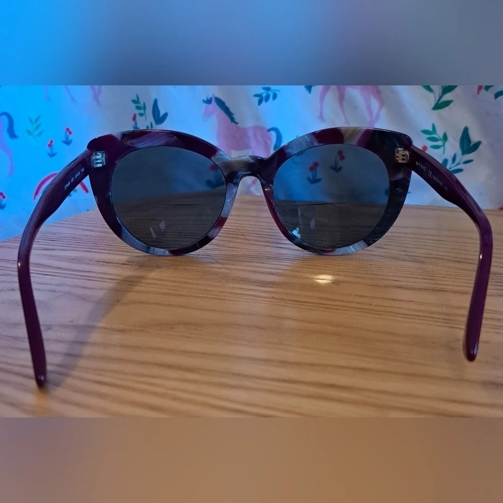 EUC ETRO 643S Burgundy & Grey CatEye Retro Casual Sunglass Eye Glasses Frames